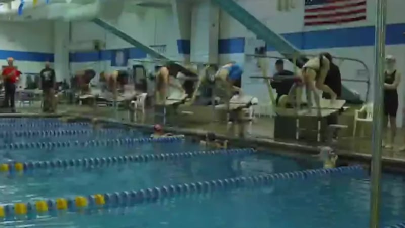 Central Ozarks Conference girls swim meet in Springfield, Mo.