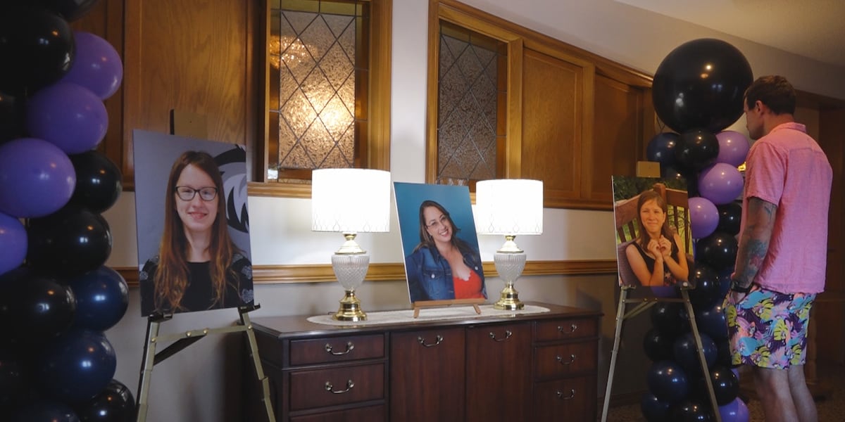 Family and friends gather for the Stawny Family Memorial Visitation service