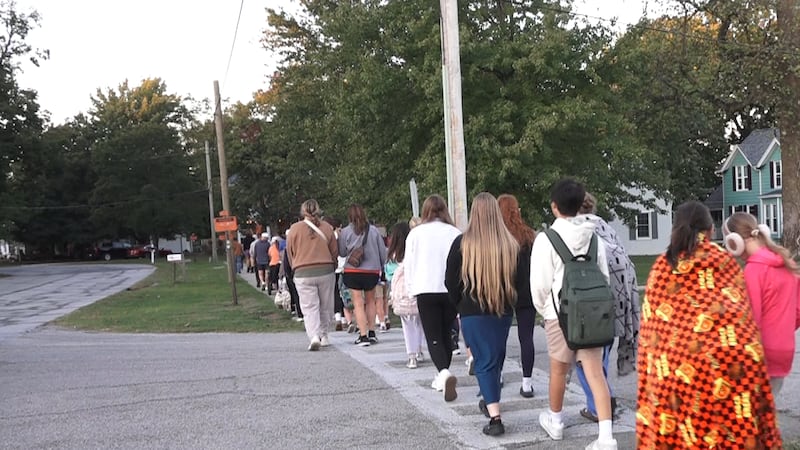 Students across the country walked or biked to school Wednesday as part of a national program...