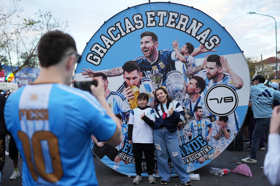 Fans gather outside Monumental stadium before a soccer friendly between Argentina and Benin...