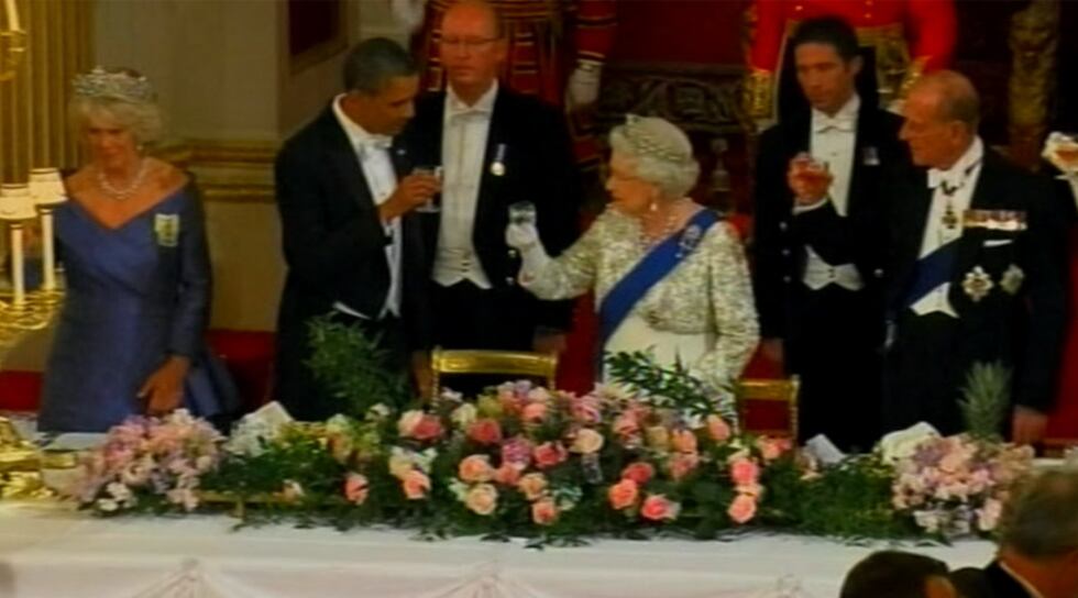 President Barack Obama was given at dinner at Buckingham Palace during his 2009 visit. Shown...