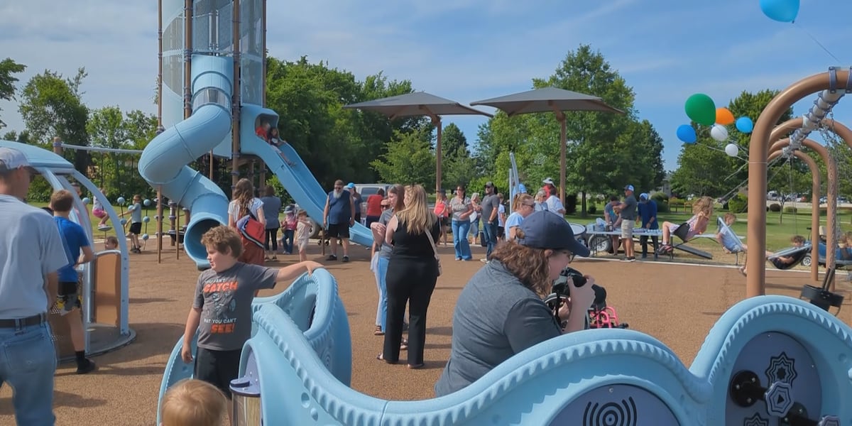 Ribbon cutting held for first public inclusive playground in Bolivar, Mo.
