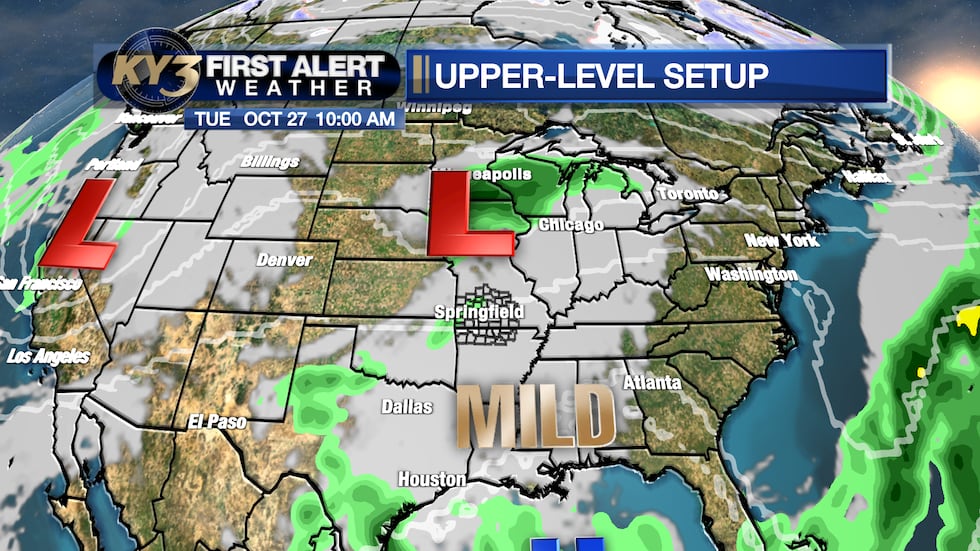 Maybe a few showers with a wave on Tuesday