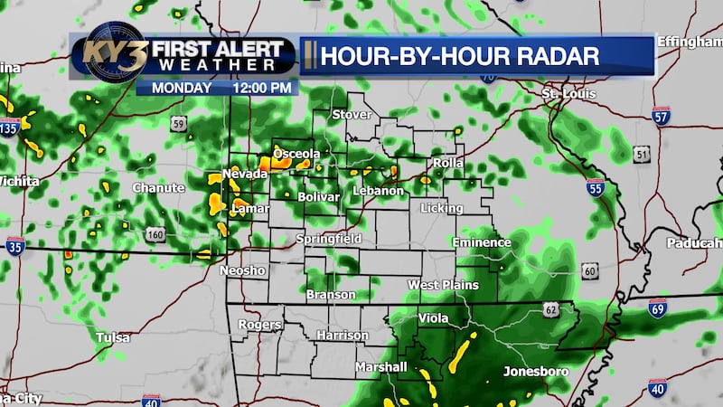 Light showers will come and go today and tonight.